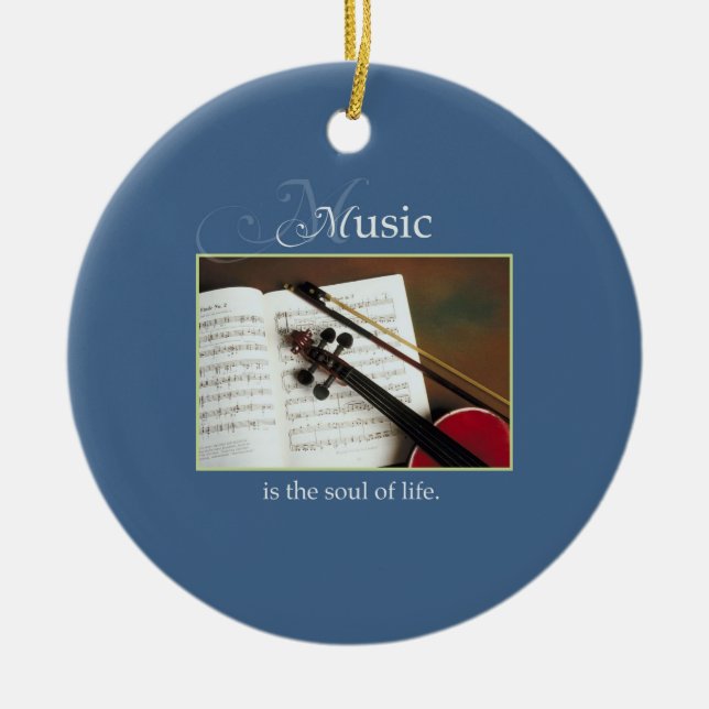 Musical Strings, The Soul of Life, Traditional Ceramic Tree Decoration (Front)