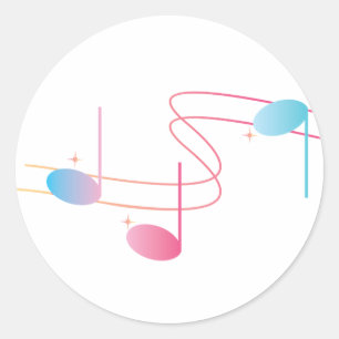 Musical Swirl Classic Round Sticker