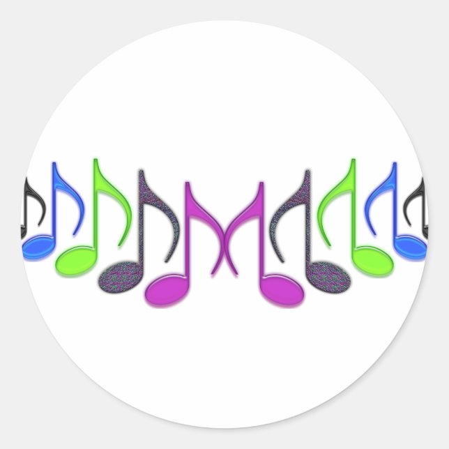 Musical Symbol "M" Classic Round Sticker (Front)