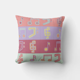 musical symbol pattern cushion
