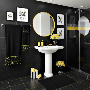 musical symbols bath towel set