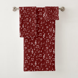musical symbols bath towel set