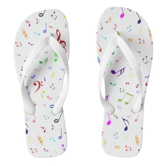Musical Symbols in Rainbow Colours Jandals (Footbed)