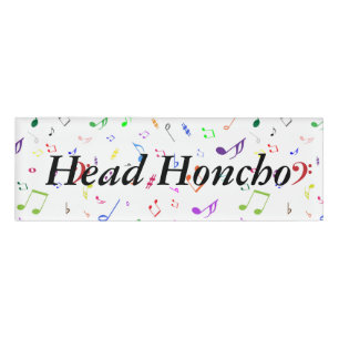 Musical Symbols in Rainbow Colours Name Tag