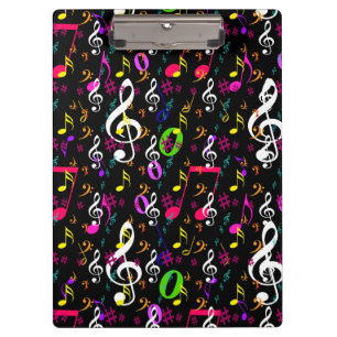 Musical Symbols Pattern Design Clipboard