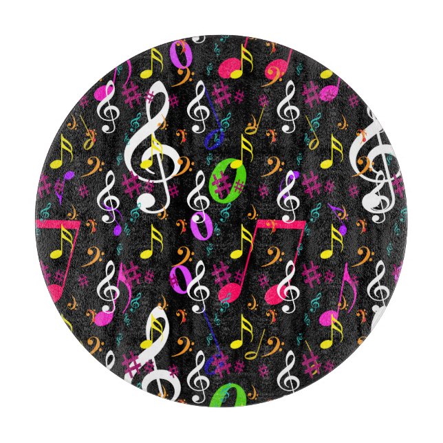 Musical Symbols Pattern Design Cutting Board (Front)