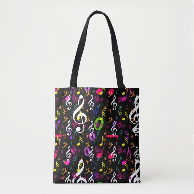 Musical Symbols Pattern Design Tote Bag (Front)