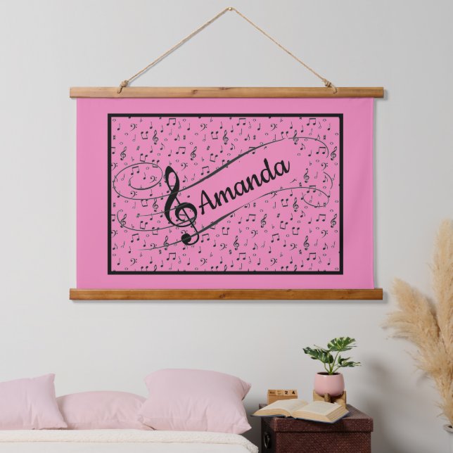 Musical symbols personalised  hanging tapestry (Bedroom)