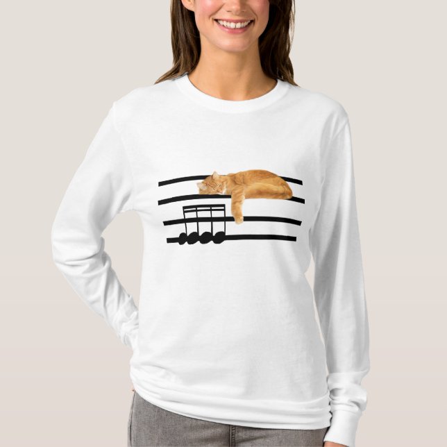 Musical tabby kitty cat T-Shirt (Front)