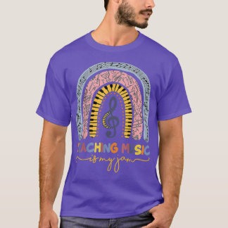 Musical Teacher Teaching Music Is My-Jam Rainbow  T-Shirt