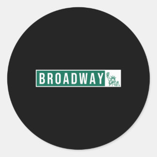 Musical Theatre Broadway Street Sign Classic Round Sticker