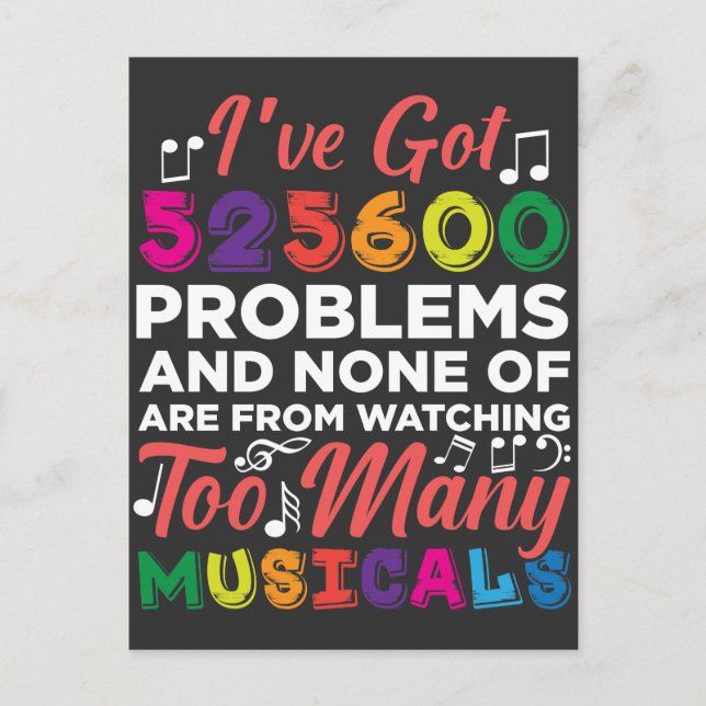 Musical Theatre Problems Broadway Singer actors Postcard (Front)