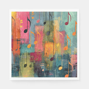 Musical Theme Abstract Art Napkin