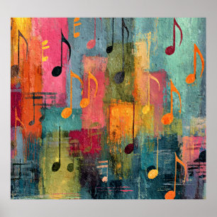 Musical Theme Abstract Art Poster