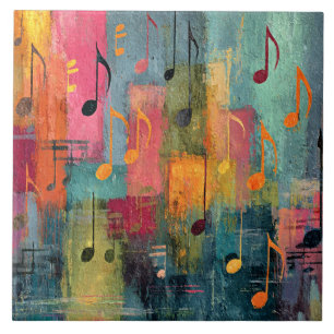 Musical Theme Abstract Art Tile