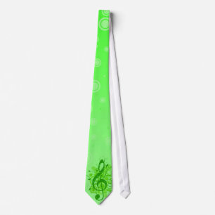 Musical Tie Treble Clef Green