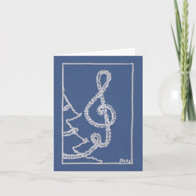 Musical Tinsel Blue Christmas Greeting Card (Front)