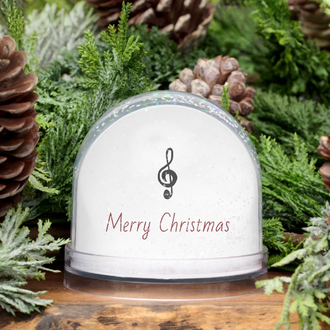 Musical Treble Clef Festive Merry Christmas  Snowglobe (Winter)