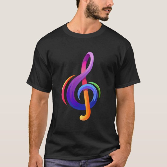 Musical Treble Clef Music Notes G Clef T-Shirt (Front)