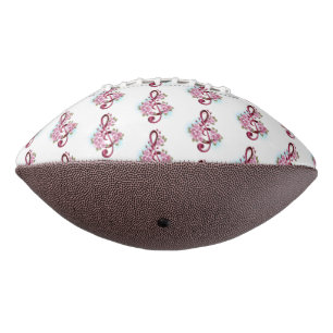 Musical treble clef notes with Sakura flowers Football