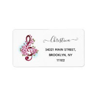Musical treble clef notes with Sakura flowers
