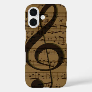 Musical Treble Clef Sheet Music Classic iPhone 16 Case