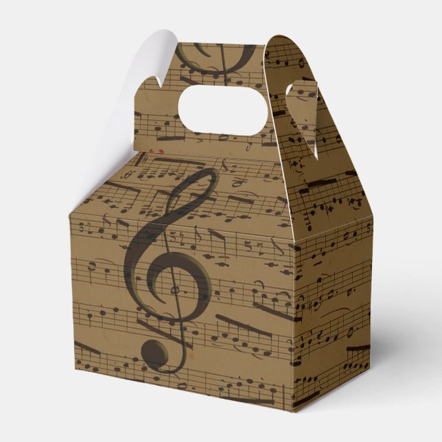 Musical Treble Clef Sheet Music Classic  Favour Box (Front Side)