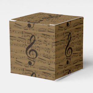 Musical Treble Clef Sheet Music Classic Favour Box