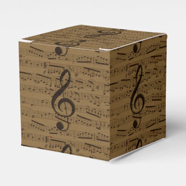 Musical Treble Clef Sheet Music Classic  Favour Box (Front Side)
