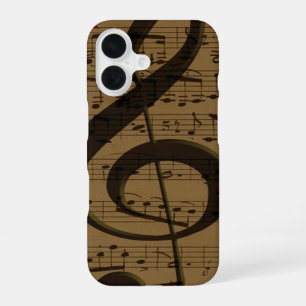 Musical Treble Clef Sheet Music Classic iPhone 16 Case