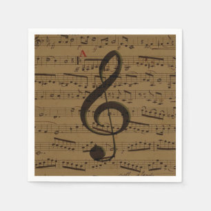 Musical Treble Clef Sheet Music Classic  Napkin