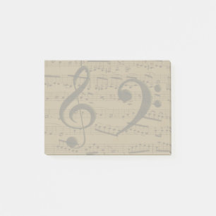 Musical Treble Clef Sheet Music Classic  Post-it Notes