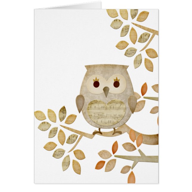 Musical Tree Owl Card (Front)