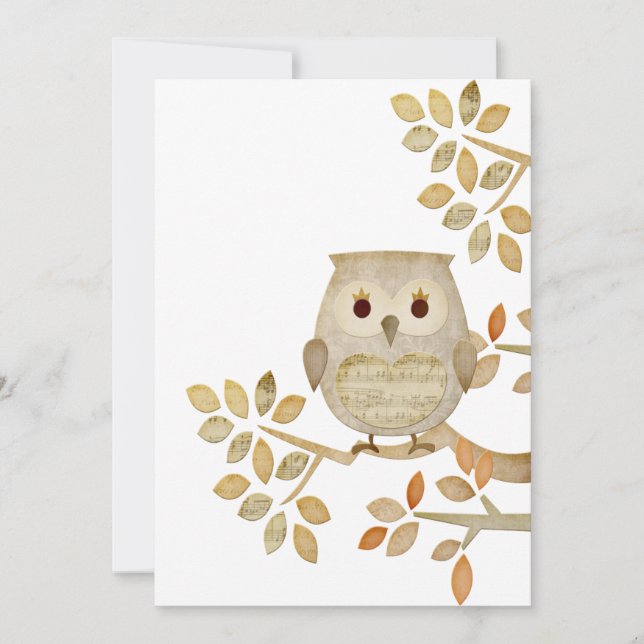 Musical Tree Owl Invitation (Front)