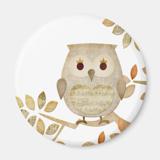 Musical Tree Owl Magnet (Front)