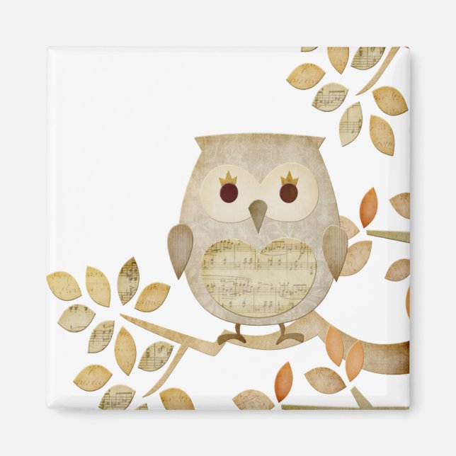 Musical Tree Owl Magnet (Front)