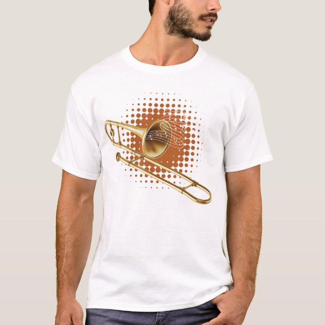 Musical Trombone Trombonist Marching Band Player T-Shirt (Front)