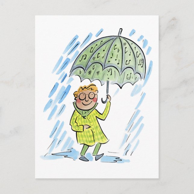Musical Umbrella Postcard (Front)