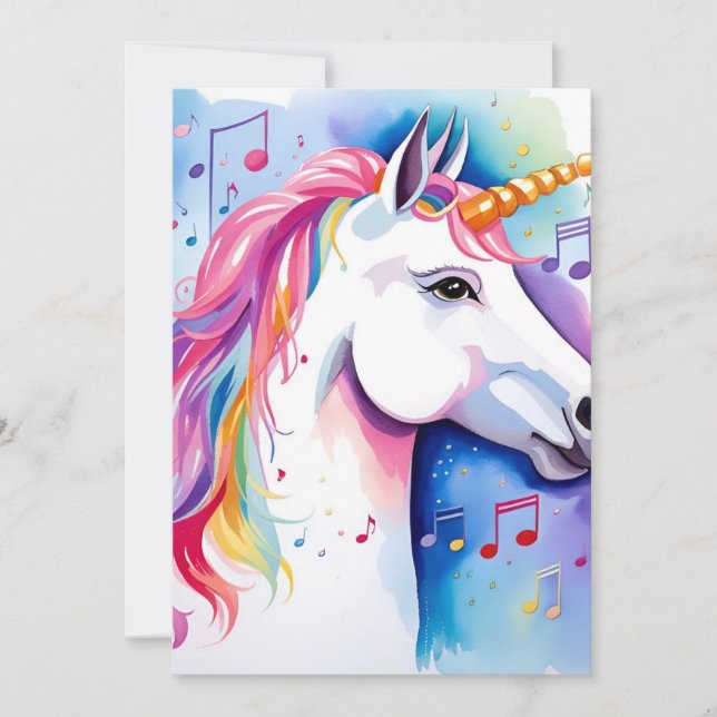 Musical Unicorns Thank You Cards (Front)