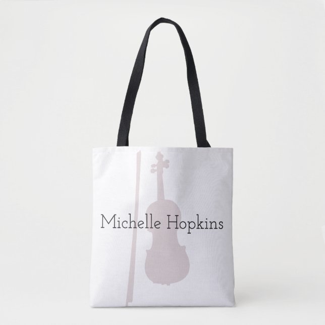 Musical Violin Classical Music Personalised  Tote Bag (Front)