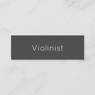 Musical Violinist Performer Simple Grey Mini Business Card