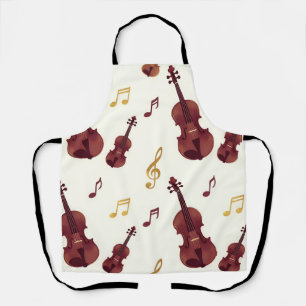 Musical Violins Seamless Pattern Apron