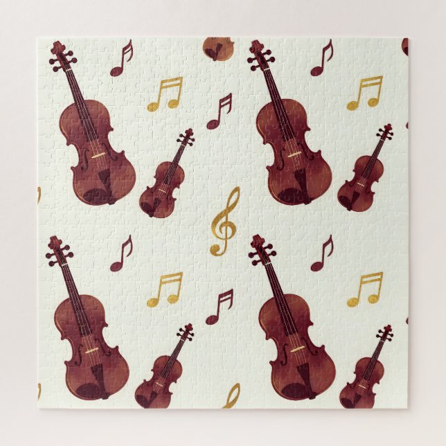 Musical Violins Seamless Pattern Jigsaw Puzzle (Vertical)