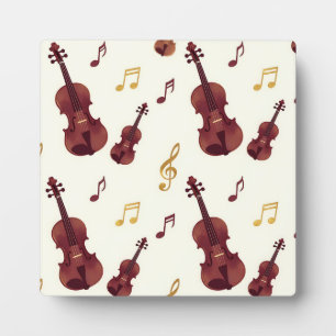 Musical Violins Seamless Pattern Plaque