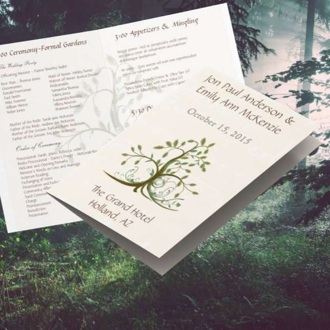 Musical Whispy Tree Wedding Program (Creator Uploaded)