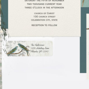 Musical Wood Texture Vintage Birds Labels