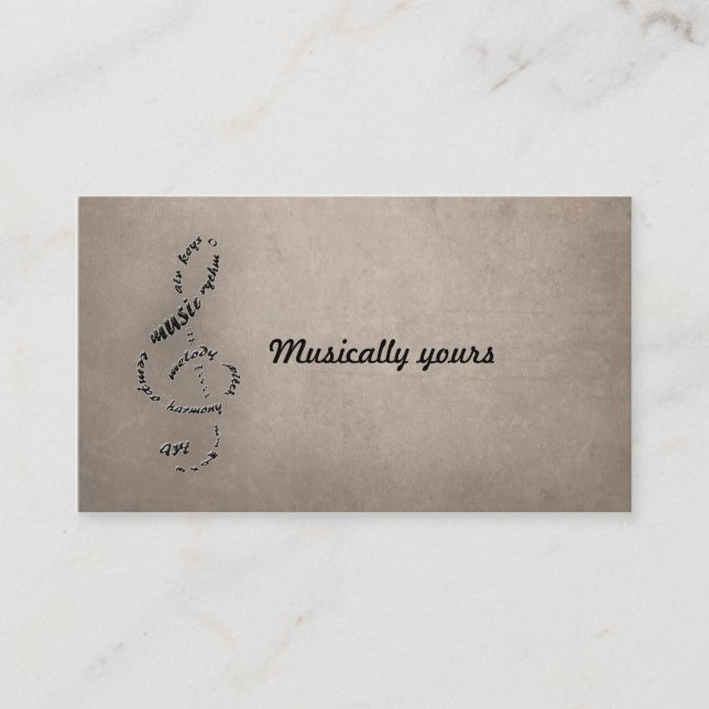 musically yours business card (Front)