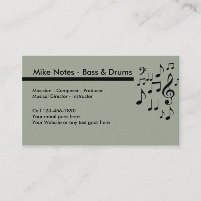 Musician And Composer Business Card (Front)