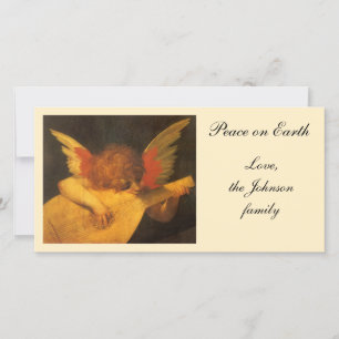 Musician Angel Playing Lute by Rosso Fiorentino Holiday Card
