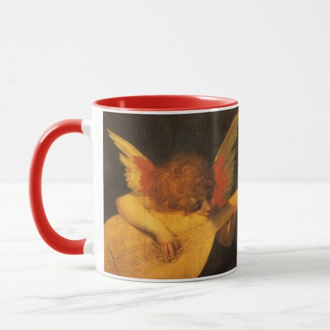 Musician Angel Playing Lute by Rosso Fiorentino Mug (Left)